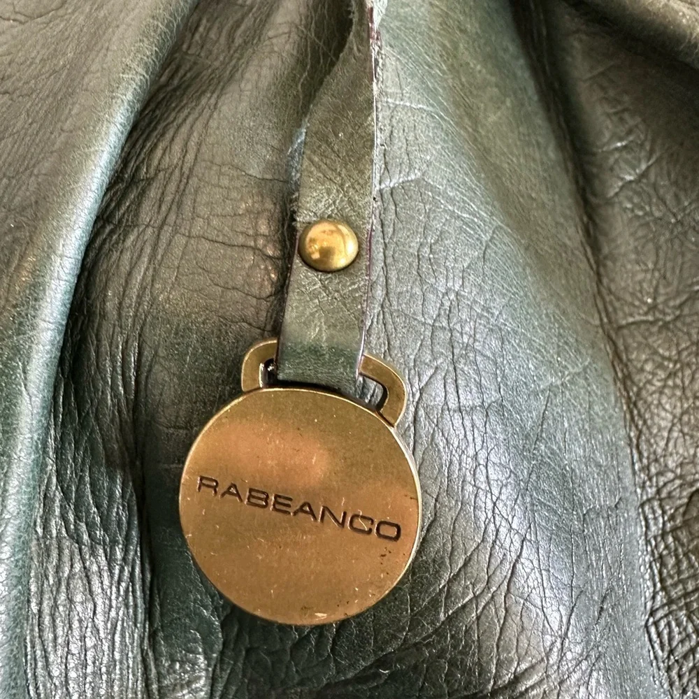 Rabeanco Large Green Genuine Leather Hobo Bag Made